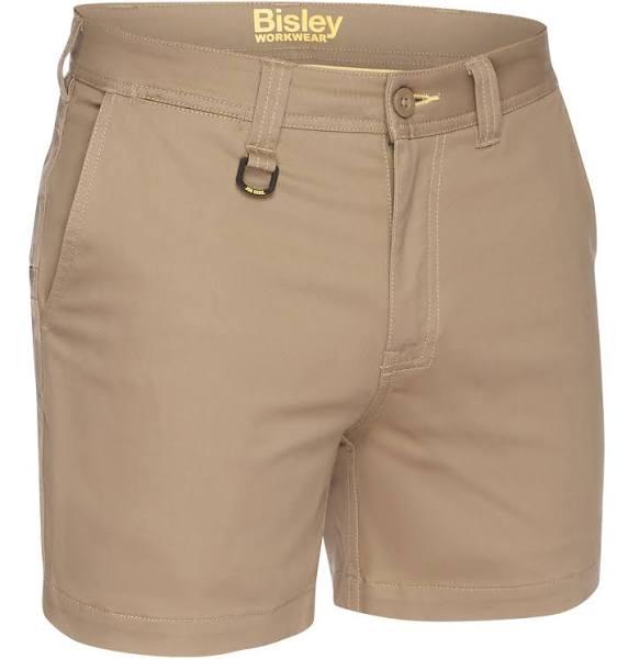 Bisley Mens Stretch Cotton Short Shorts (BSH1008) 122 / Khaki