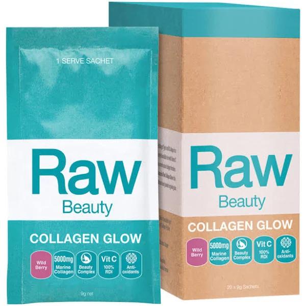 Amazonia Raw Beauty Collagen Glow Wild Berry Sachets 9g x 20