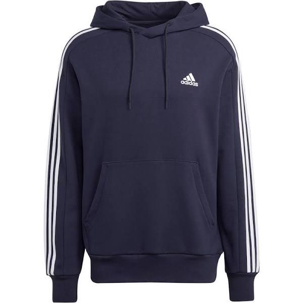 Adidas Essentials French Terry 3-Stripes Hoodie Dark Blue White - M