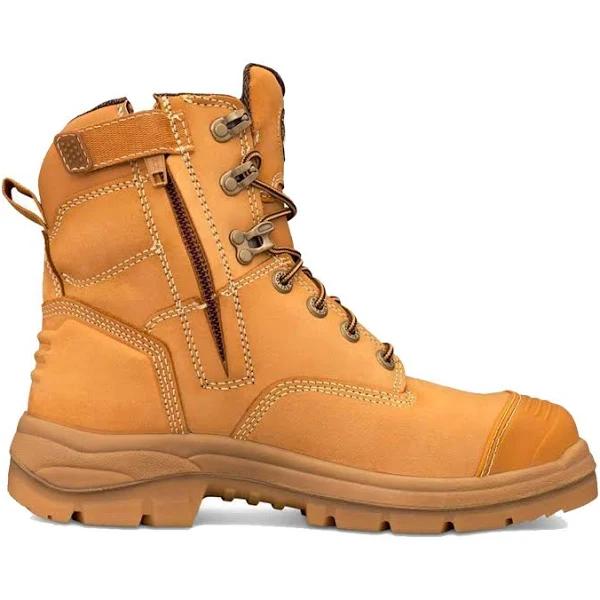 Oliver 150mm Zip Side Lace Up Boot (55-332Z) Wheat / 6.5