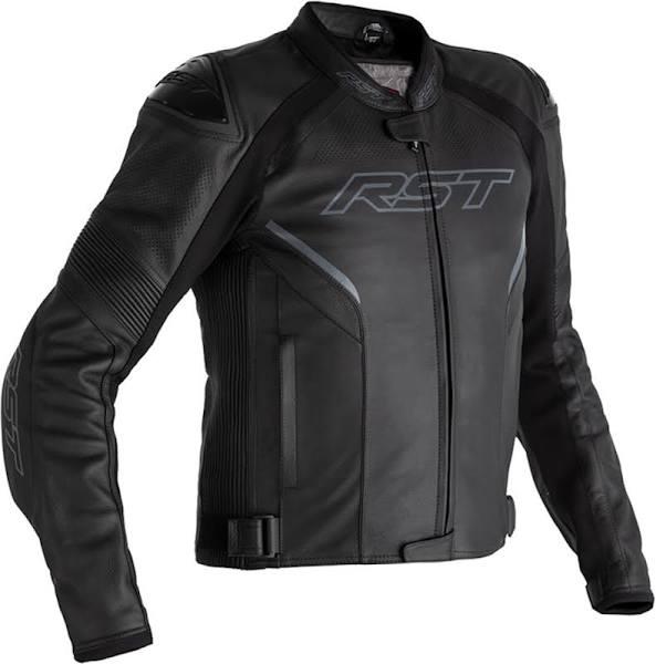 RST Sabre CE Leather Jacket - Black/Grey/Fluo Yellow