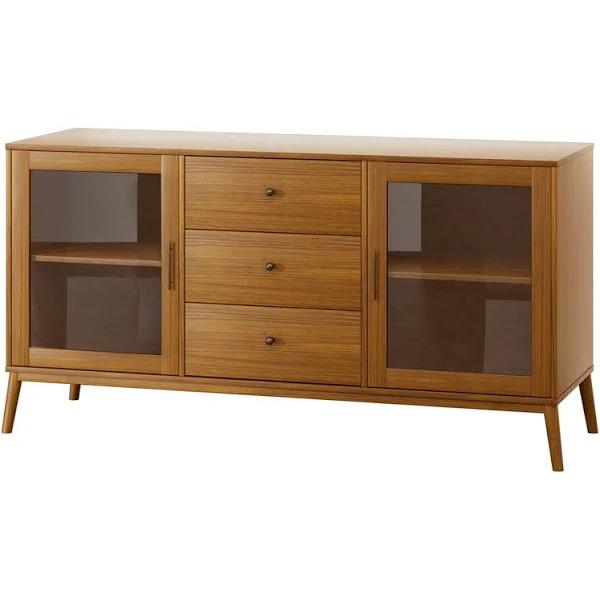 Artiss Buffet Sideboard Glass Doors - Oak