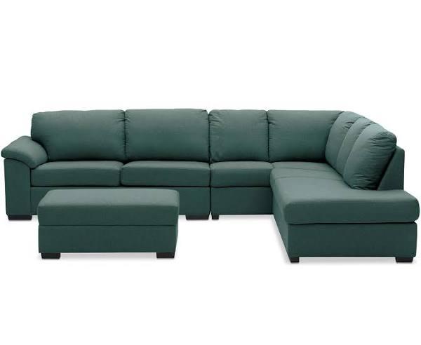 Rumpus Fabric Corner Suite Right-Hand Facing Chaise with Sofa Bed Green - Upholstered