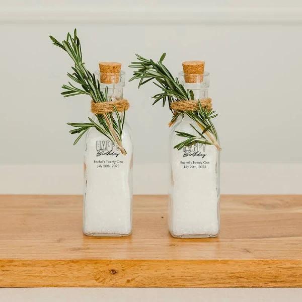 Personalised 5 oz. Clear Glass Bottle Wedding Favour - Birthday | More Occasions