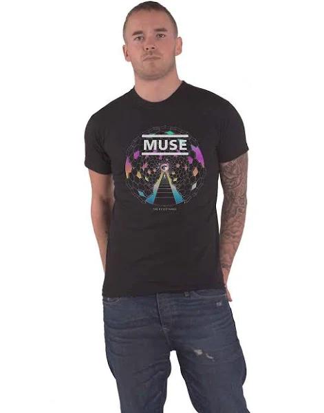 Muse T Shirt Resistance Moon Band Logo Official Mens Black