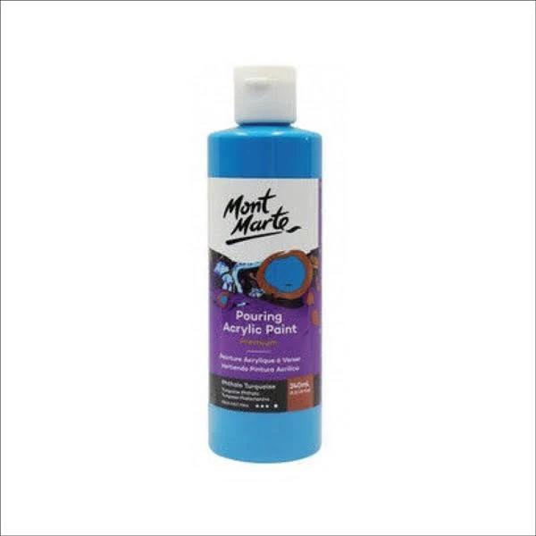 Mont Marte Acrylic Pouring Paint 240ml Bottle - Phthalo Turquoise