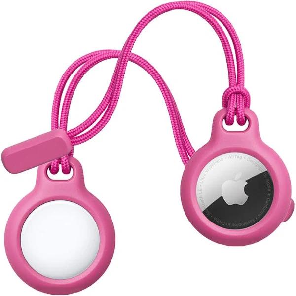 Apple Airtag Lanyard Silicone Case Protector Cover Pink