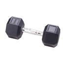 York Fitness 15kg Rubber Hex Dumbbell