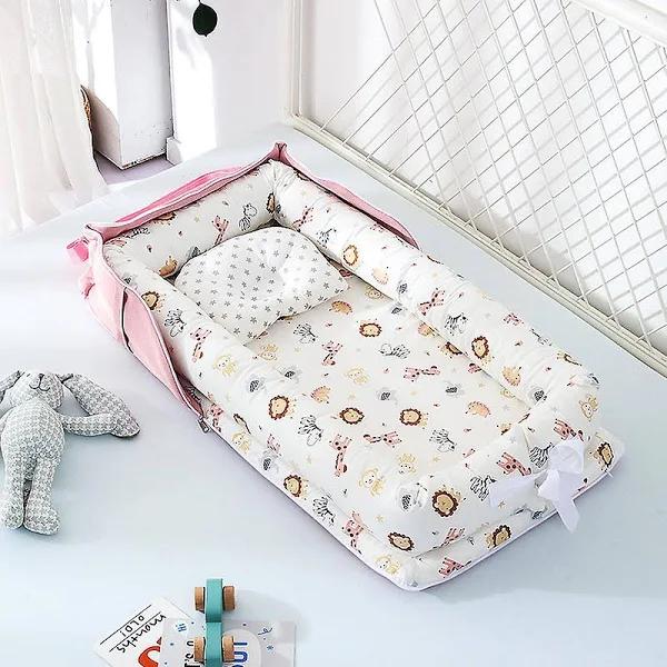 Witdreamer Baby Crib Portable Crib Foldable Sleeping Bed Cushion Cotton Nest Bedding Basket 13