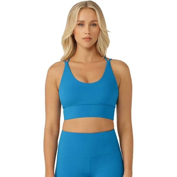 Lorna Jane Womens Lotus Longline Sports Bra Blue M