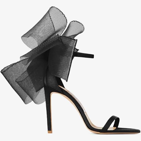 Jimmy Choo Aveline 100 Leather Sandals - Black/Black - 36