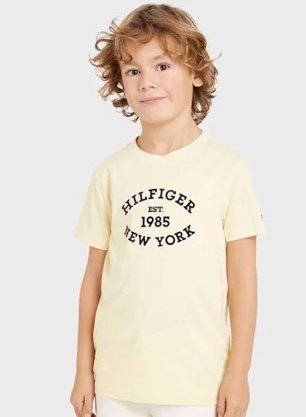 Tommy Hilfiger Boys Yellow Cotton Varsity Logo T-Shirt