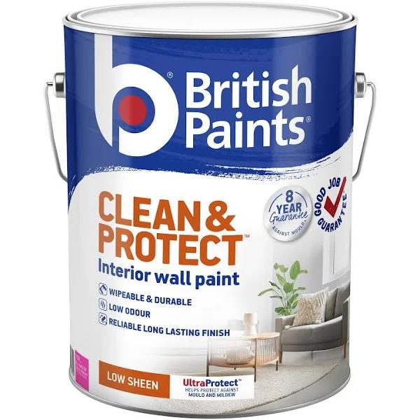 British Paints Extra Bright Low Sheen Clean and Protect Interior Paint - 10L