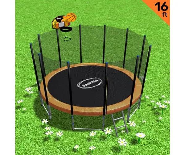 Blizzard 16ft Trampoline With Basketball Orange