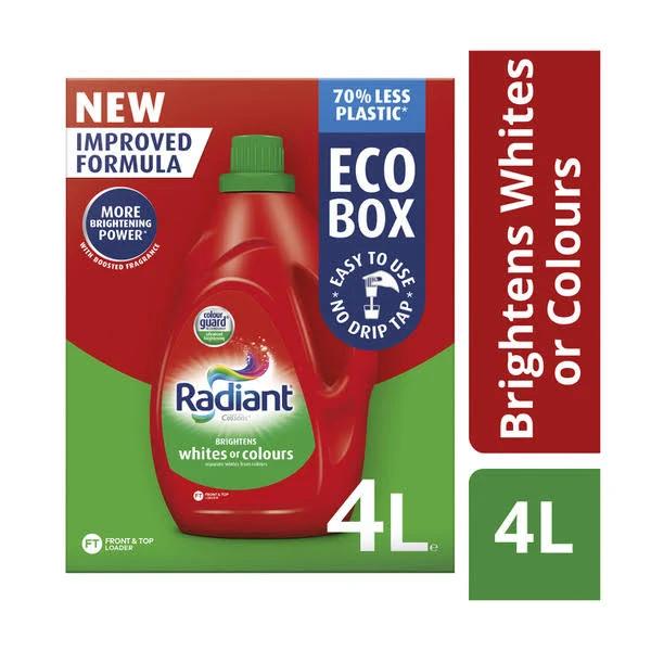 Radiant Eco-Box Whites or Colours Laundry Liquid 4L