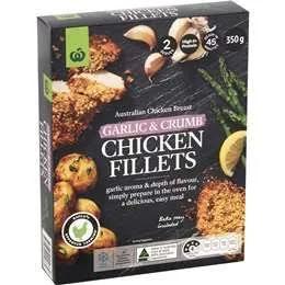 Woolworths Chicken Breast Fillets Garlic & Crumb 350g