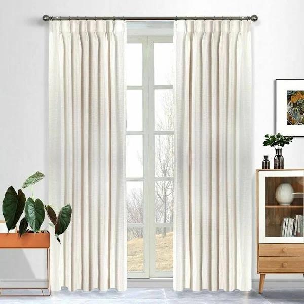 Bamboo Blockout Pinch Pleat Curtains Pair