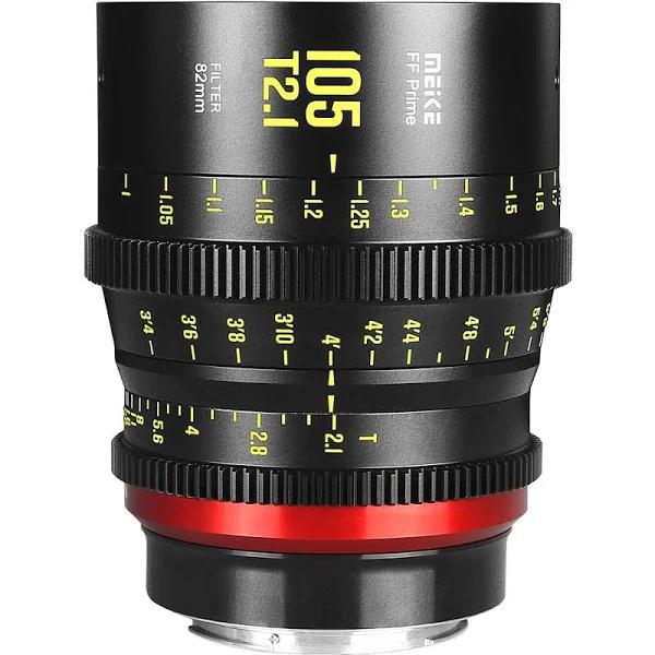 Meike FF-Prime Cine 105mm T2.1 Lens EF Mount, Feet/Meters, es, Canon EF,Full Frame, T2.1, Imperial/Metric, 82mm, 4.5x4", 1/4"