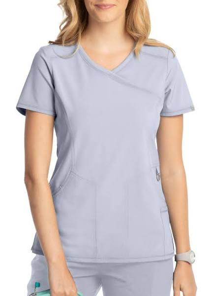 Cherokee Infinity 2625A Scrubs Top Womens Mock Wrap Grey