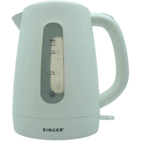 Singer Cordless Plastic Kettle, Off-White, 1.7 Litres Capacity