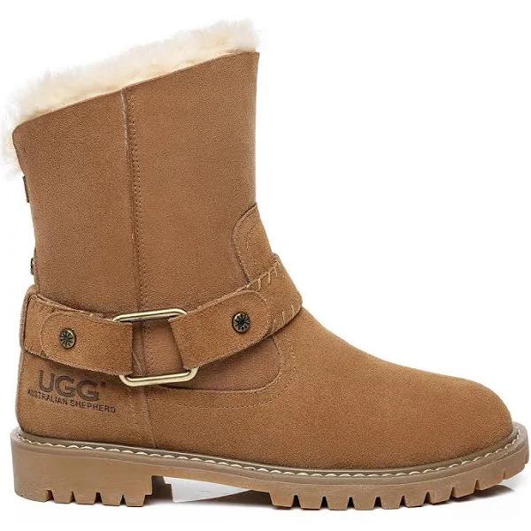 Fashion UGG Boots Women Sarah Mid Calf Chestnut / 36