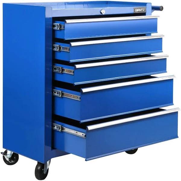 Giantz 5 Drawer Mechanic Tool Box Storage Trolley - Blue