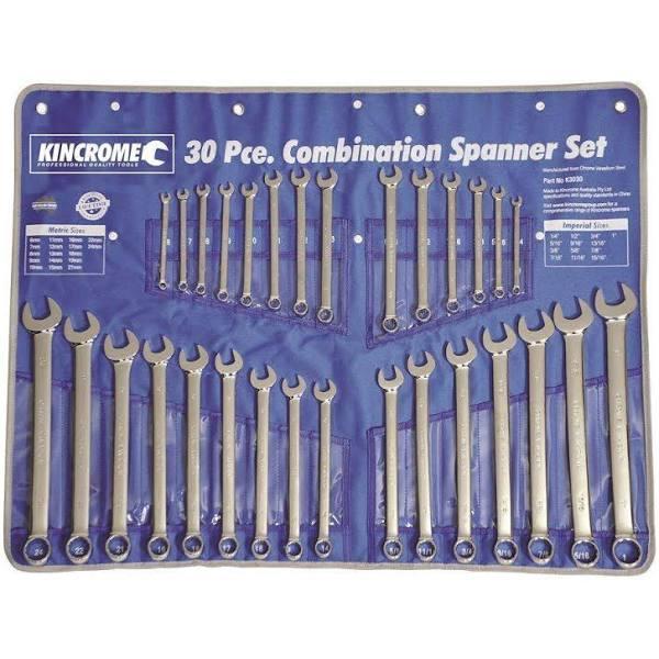 Kincrome 30 Piece Combination Spanner Set - Imperial & Metric K3030