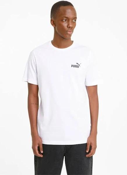 Puma Mens Ess Logo T-Shirt White L Cotton Mens T-Shirt