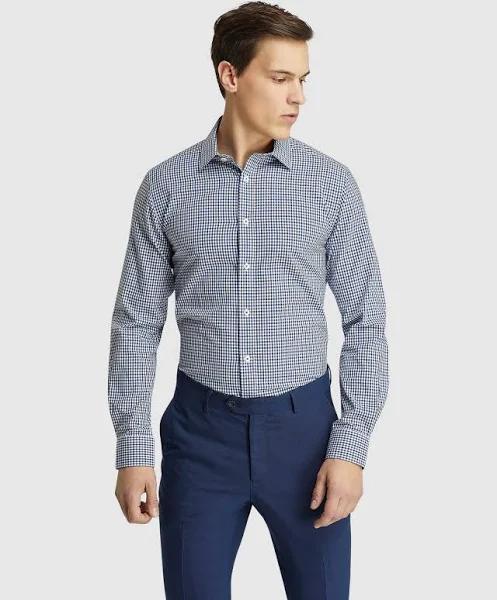 Oxford - Men's - Beckton Checked Shirt - Navy / S