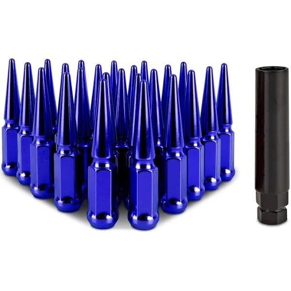 Mishimoto Mishimoto Steel Spiked Lug Nuts M12 x 1.5 24pc Set Blue