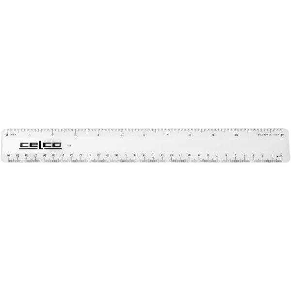 Celco Ruler Plastic 30cm Clear