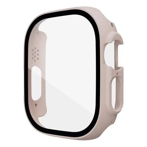 Large Tempered Glass Protective Case For Apple Watch, Cover For Apple Watch, Case For Apple Watch, Sand Pink / 49mm (Ultra)