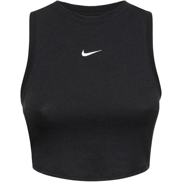 Nike Sportswear Essential Rib Crop Tank Top - Black - XL