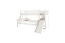 Harel Natural Timber Triple Bunk Bed With Slide - White