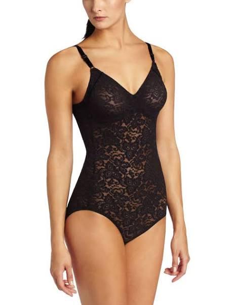 Bali 8l10 Lace 'n Smooth Body Briefer - Black, 34B