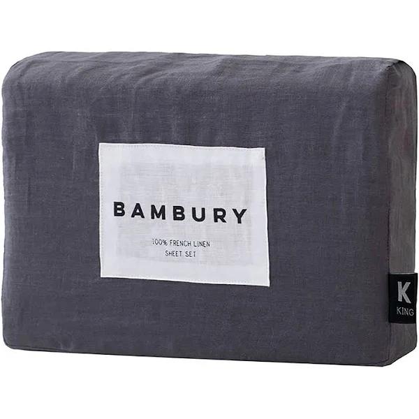 Bambury French Linen Sheet Set | Charcoal | Queen