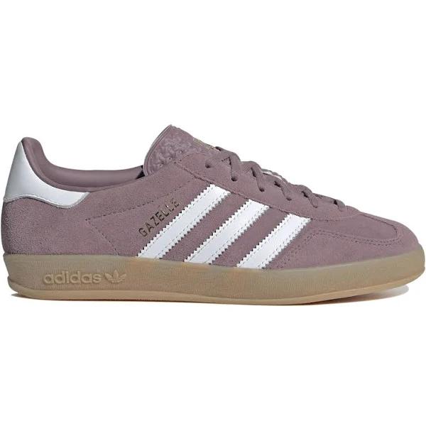 Adidas Womens Gazelle Indoor Trainers Shadow Fig White Gum, 6