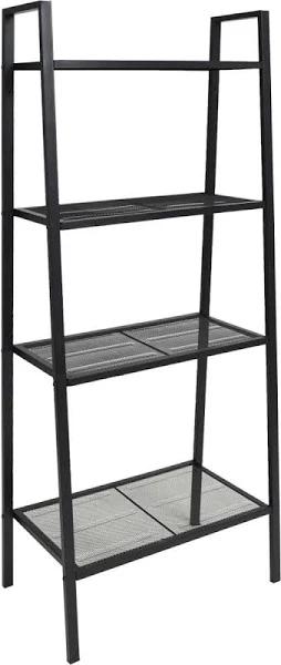 vidaXL - Ladder Bookcase 4 Tiers Metal - Black