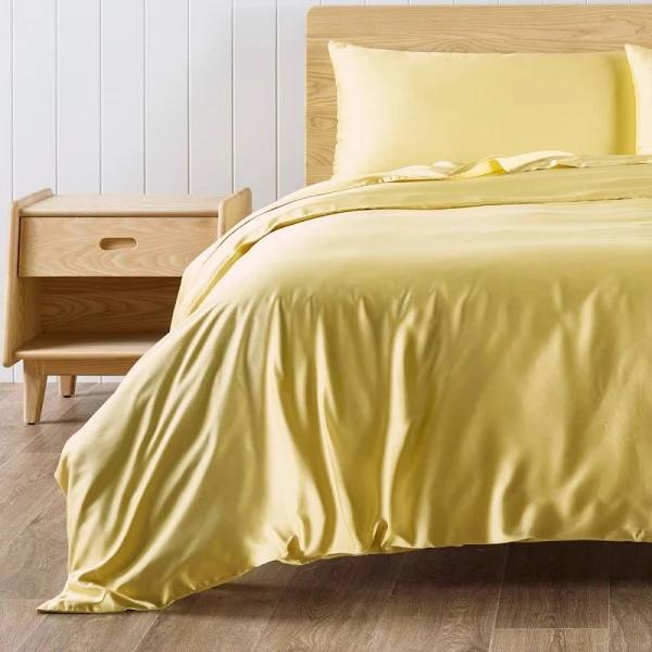 Ecosa Bamboo Bedding - Quilt Cover / Double / Mellow Yellow