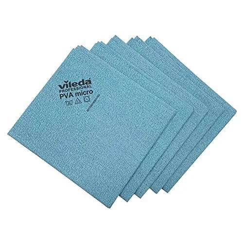 Vileda Professional - PVA Micro Cloth Blue, 100% Microfibers, for Grease Strains and High Amount of Dirt, Made of PVA for Reduced Friction, 3D