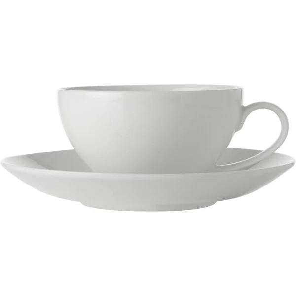 White Basics Coupe Cup & Saucer | Maxwell & Williams