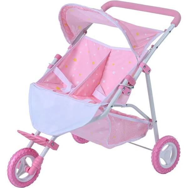 Olivia's Little World - Twinkle Stars Princess Baby Doll Twin Strollers - Pink