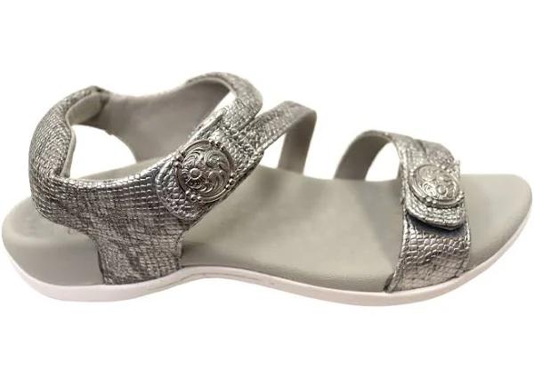 Scholl Orthaheel Arianna Womens Comfortable Supportive Sandals Silver 6 AUS or 37 EUR