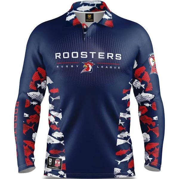 Sydney Roosters NRL Reef Runner Fishing Shirt M