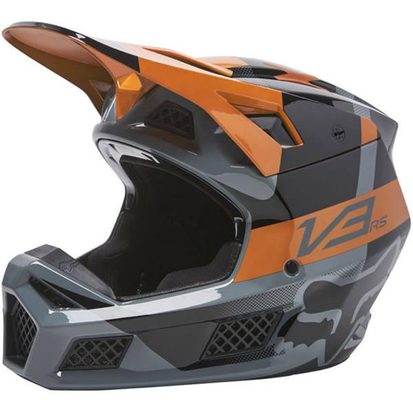 Fox V3 RS Riet Black/Gold MIPS Helmet - L