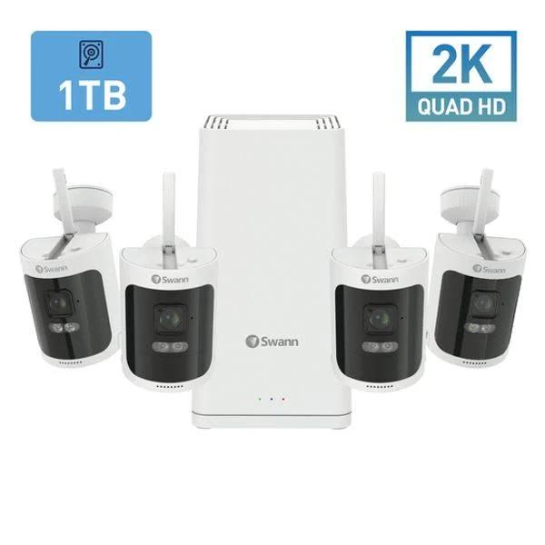 Swann 2K Wi-Fi NVR with 4x 2K Battery Powered Cameras QV9114