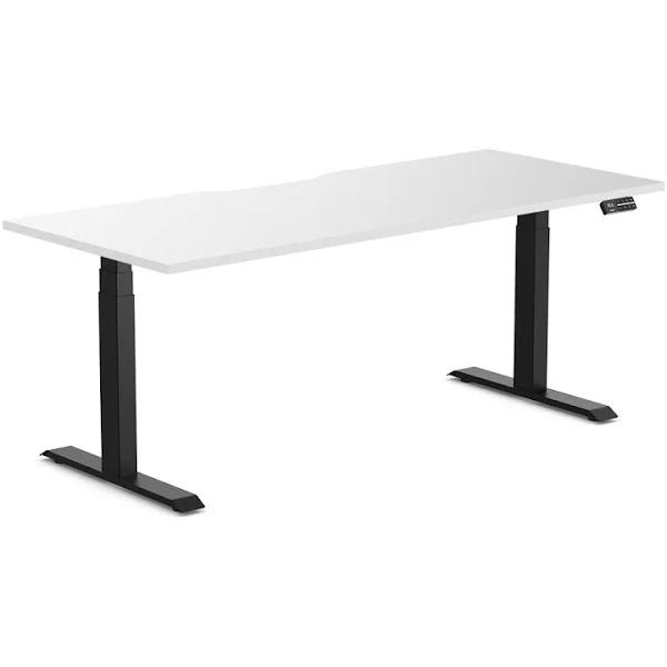 Desky Dual Scalloped Melamine Sit Stand Desk