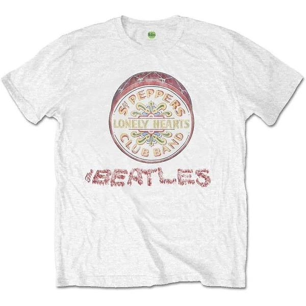 The Beatles Unisex T-Shirt Flowers Logo & Drum