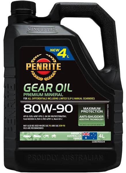 Penrite Gear Oil 80W90 Mineral 4L GO8090004