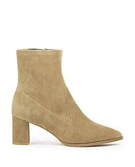 David Jones Edward Meller Zairo60 Block Heel Sock Boot in Camel Suede, Size 36 EU